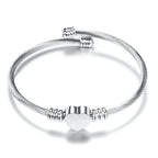 Pulsera Ajustable Corazón Cadena para Mujer plata