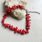 Pulsera ajustable de coral rojo