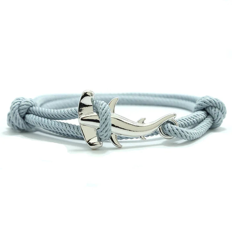 Pulsera Tiburón Martillo plata y gris