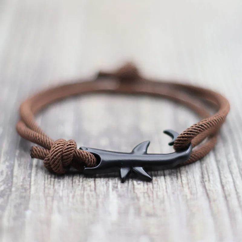 Pulsera Tiburón Negro marrón