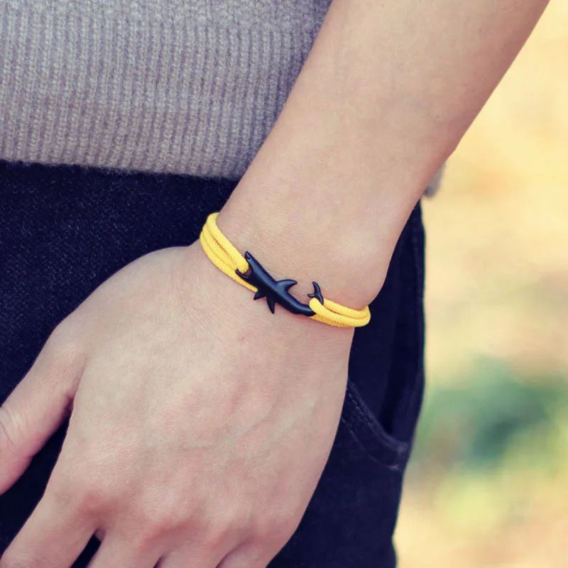Pulsera Tiburón Negro amarillo