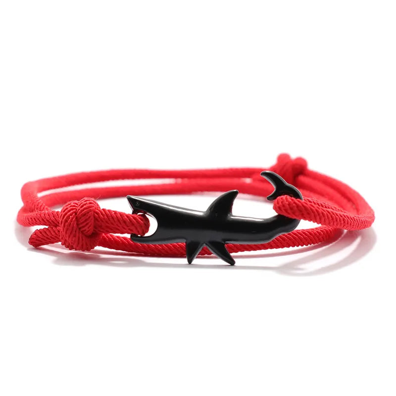 Pulsera Tiburón Negro rojo