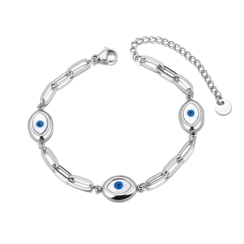 Pulsera Retro Contra el Mal de Ojo plata