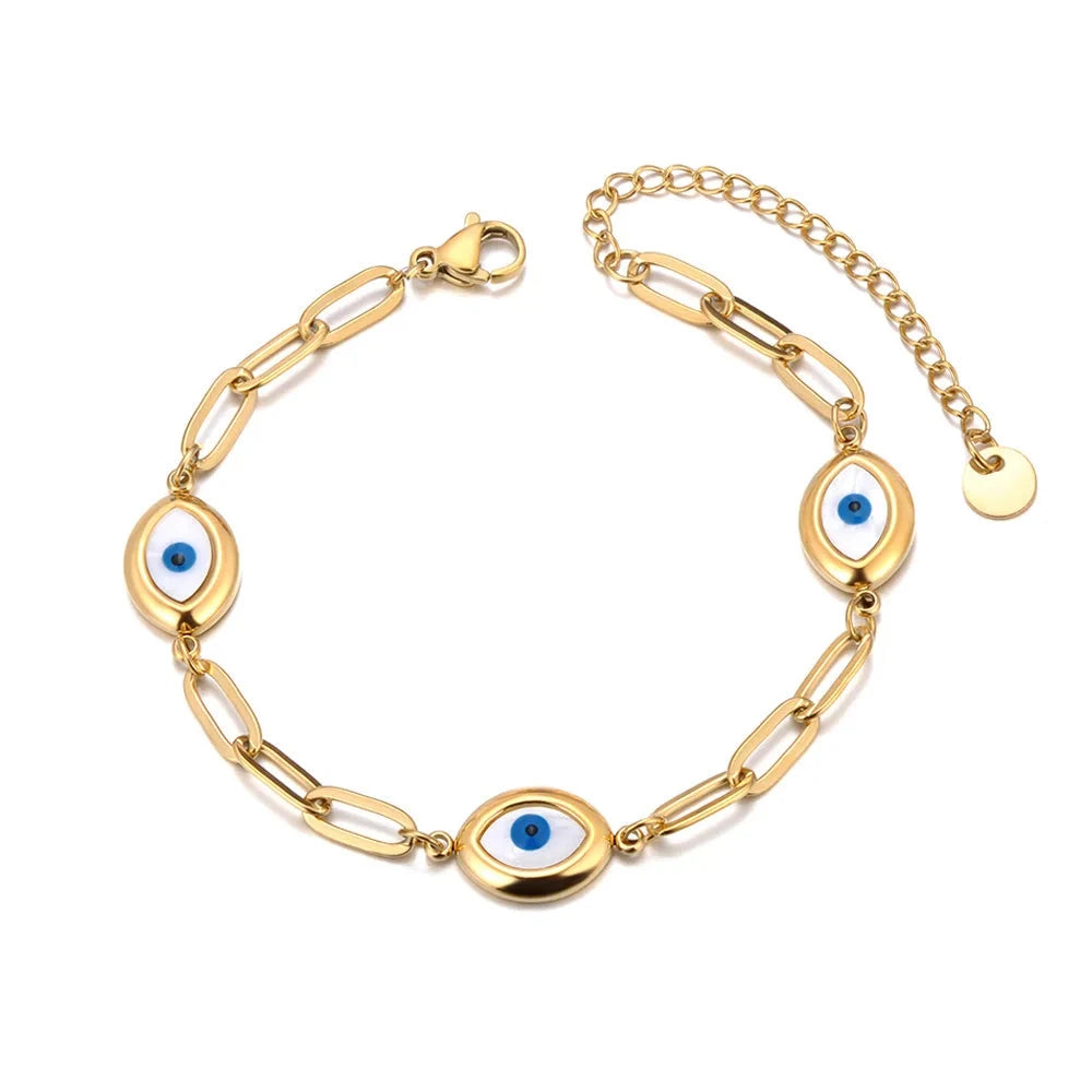 Pulsera Retro Contra el Mal de Ojo oro