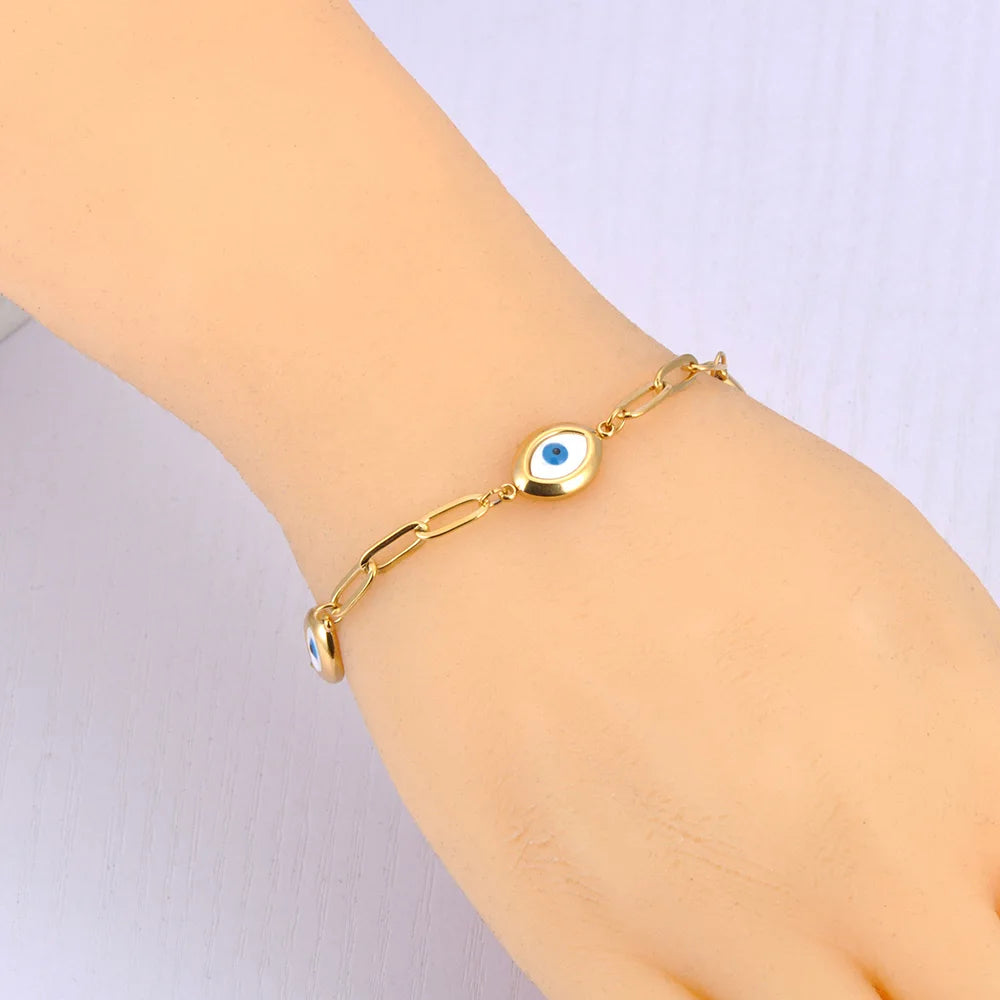 Pulsera Retro Contra el Mal de Ojo oro