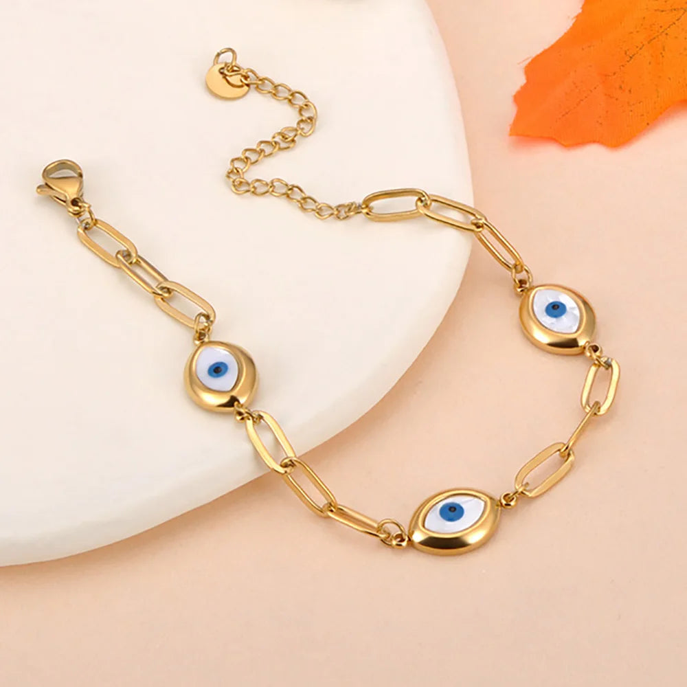 Pulsera Retro Contra el Mal de Ojo oro