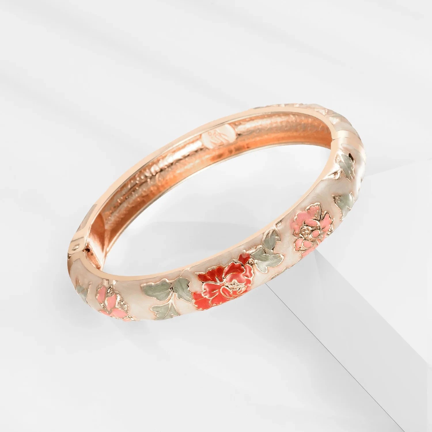 Pulsera Romántica Esclava Flores naranja