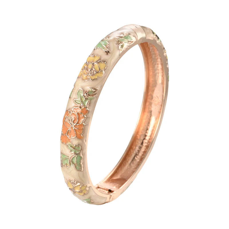 Pulsera Romántica Esclava Flores beige