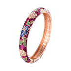 Pulsera Romántica Esclava Flores burdeos