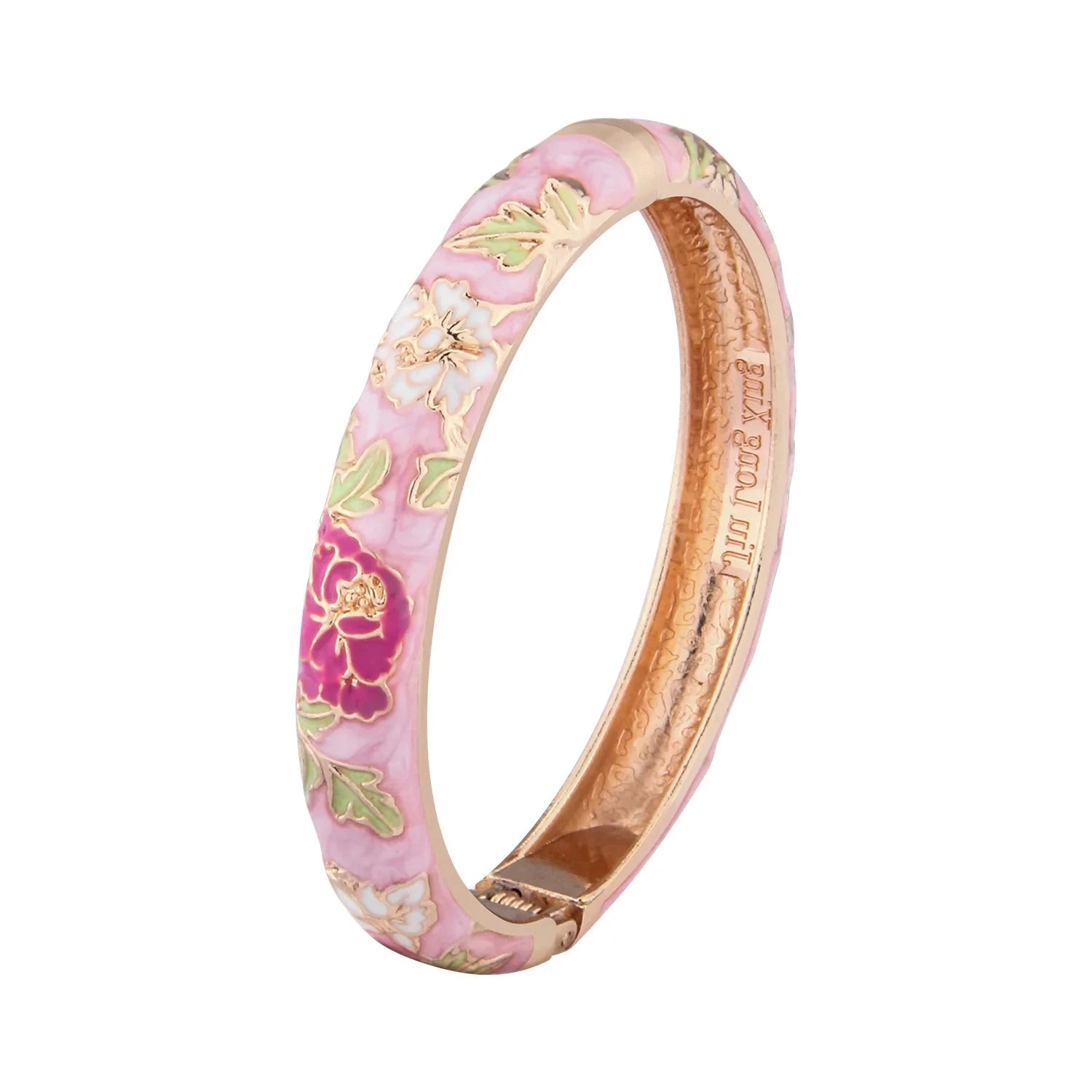 Pulsera Romántica Esclava Flores rosa