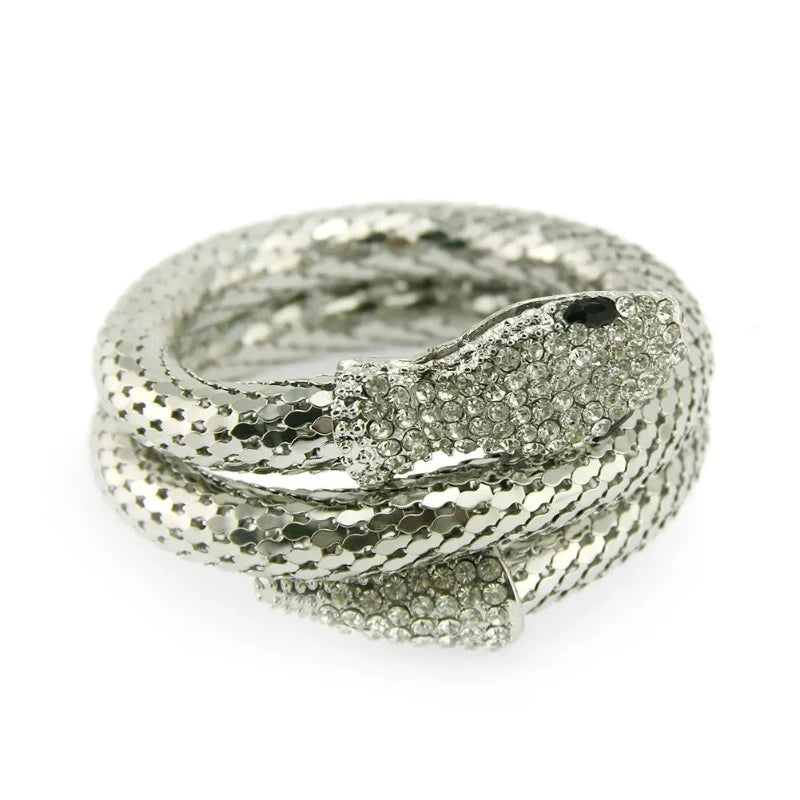 Pulsera Serpiente Triple Mujer plata
