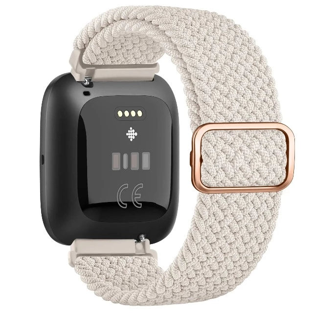Pulsera Súper Elástica Reloj Fitbit Versa 1 Versa 2 Versa Lite blanco crema