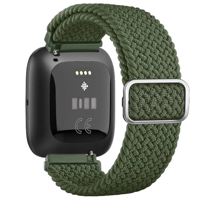 Pulsera Súper Elástica Reloj Fitbit Versa 1 Versa 2 Versa Lite verde militar