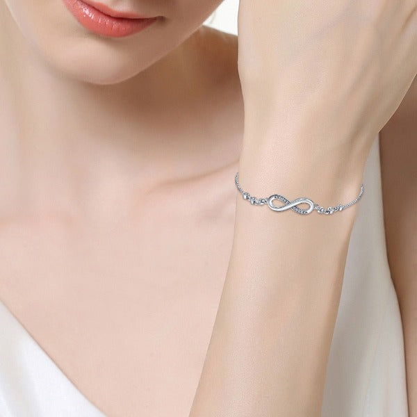 Pulsera Símbolo Infinito en Plata Cadena para Mujer