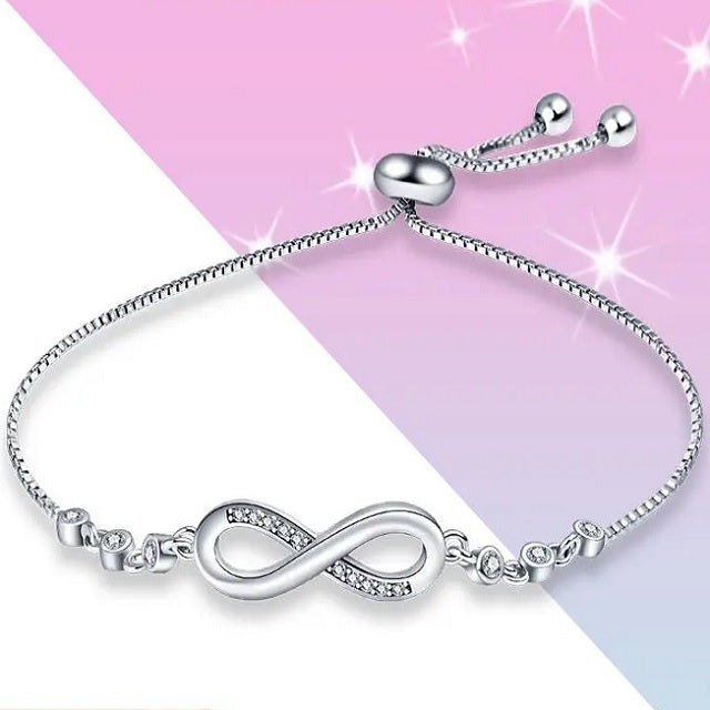 Pulsera Símbolo Infinito en Plata Cadena para Mujer
