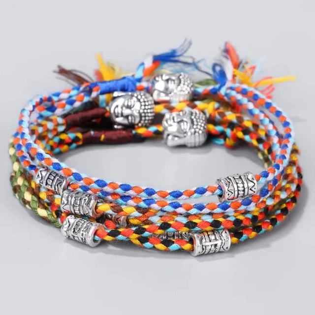 Pulsera Tibetana Trenzada Amuleto de la Suerte 