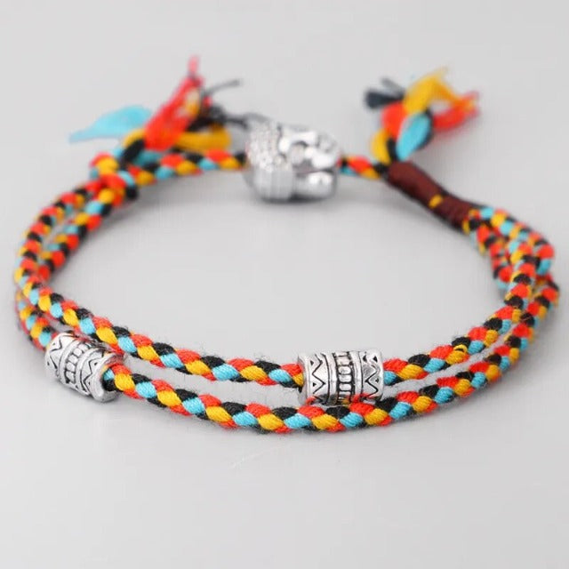 Pulsera Tibetana Trenzada Amuleto de la Suerte naranja