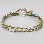 Pulsera Tibetana Trenzada Amuleto de la Suerte verde