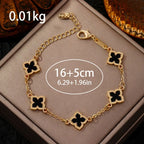 Pulsera trébol de cuatro hojas efecto nácar