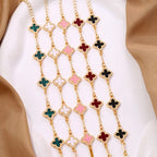 Pulsera trébol de cuatro hojas efecto nácar