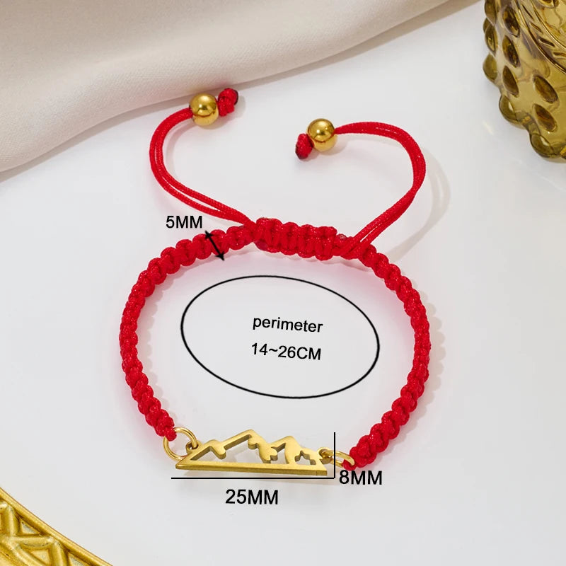 Pulsera Trenzada con Colgante Montaña 