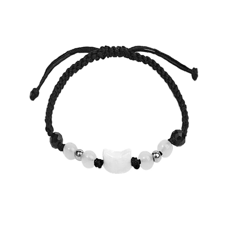 Pulsera Trenzada Gato Piedra de Luna 1