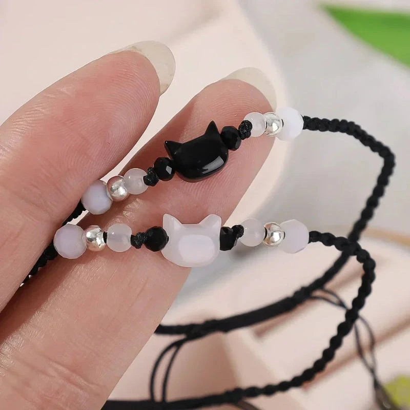 Pulsera Trenzada Gato Piedra de Luna 1
