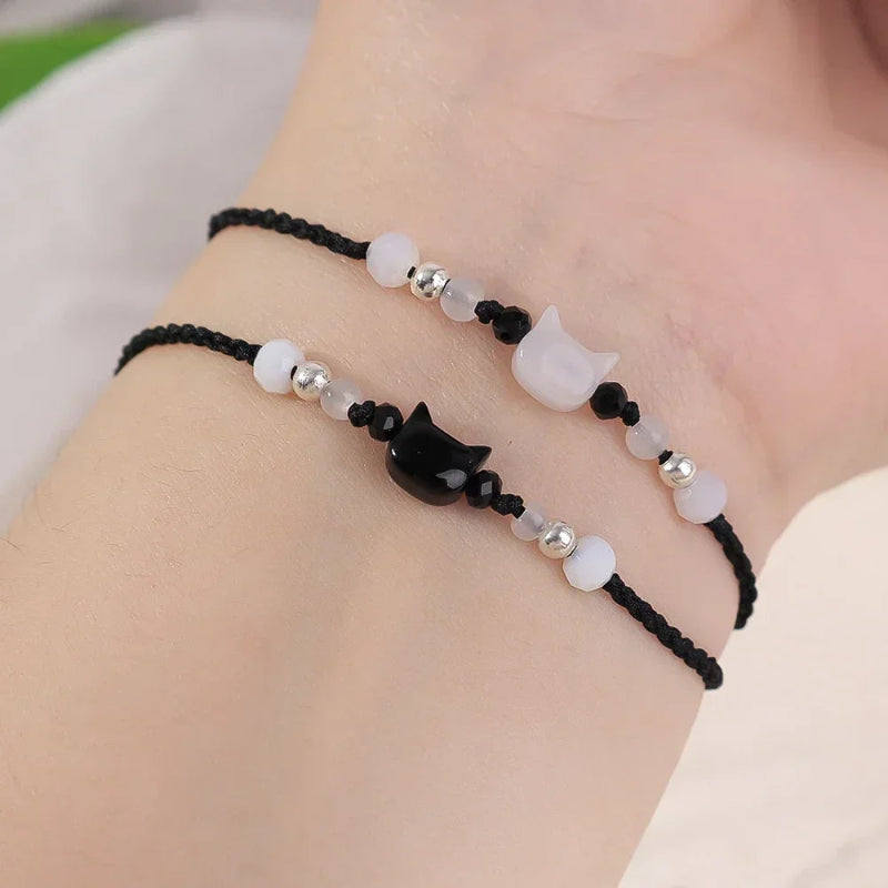 Pulsera Trenzada Gato Piedra de Luna 2