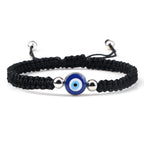 Pulsera Trenzada Contra Mal de Ojo Azul negro y plata