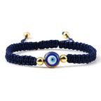 Pulsera Trenzada Contra Mal de Ojo Azul azul y oro