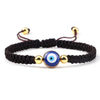 Pulsera Trenzada Contra Mal de Ojo Azul marrón y oro