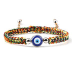 Pulsera Trenzada Contra Mal de Ojo Azul multicolor y plata