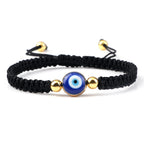 Pulsera Trenzada Contra Mal de Ojo Azul negro y oro