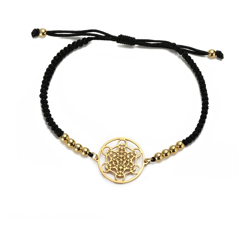 Pulsera Colorida de Mujer Cubo de Metatrón negro
