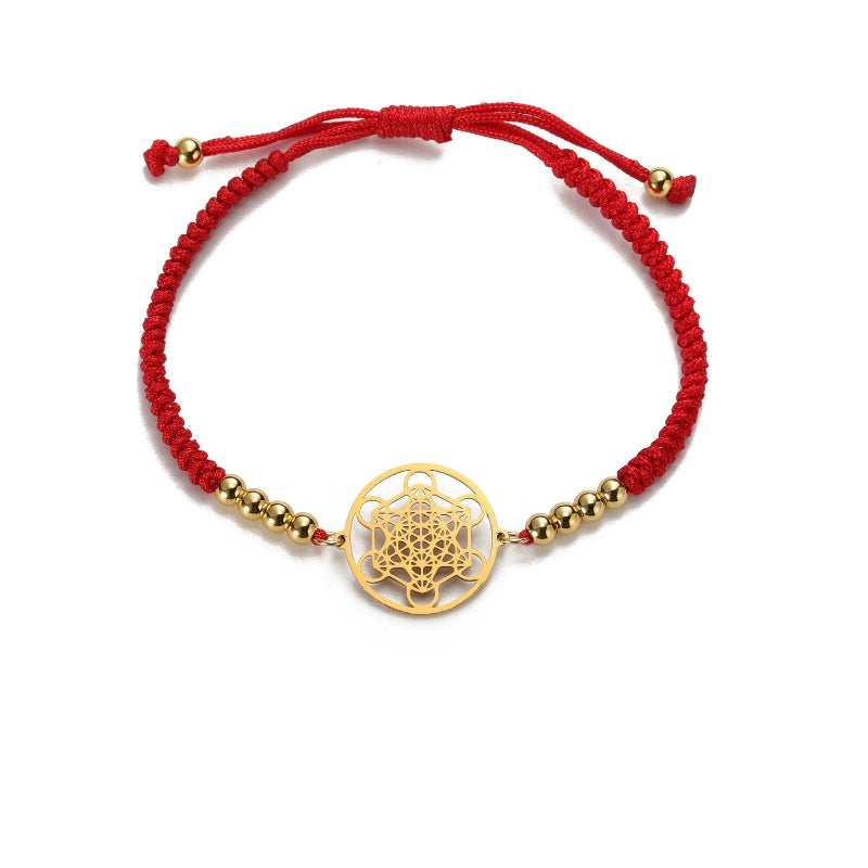 Pulsera Colorida de Mujer Cubo de Metatrón rojo