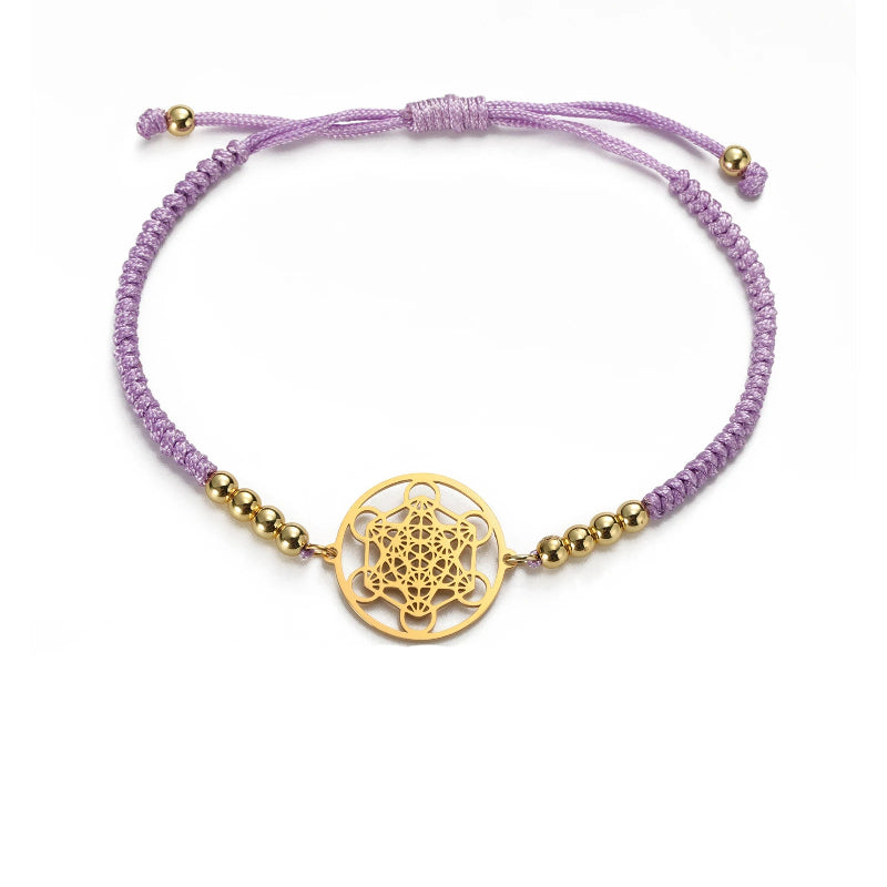 Pulsera Colorida de Mujer Cubo de Metatrón violeta