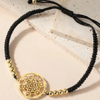 Pulsera Colorida de Mujer Cubo de Metatrón negro