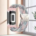 Pulsera trenzada para reloj Fitbit Charge 5, Charge 6 rosa gris