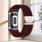 Pulsera trenzada para reloj Fitbit Charge 5, Charge 6 burdeos