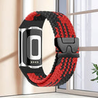 Pulsera trenzada para reloj Fitbit Charge 5, Charge 6 rojo negro