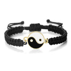 Pulsera Trenzada Yin Yang negro y oro