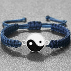 Pulsera Trenzada Yin Yang azul y plata