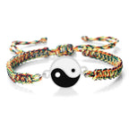 Pulsera Trenzada Yin Yang multicolor y plata