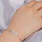 Pulsera Triple Luna Hechicería Pulsera Wicca plata