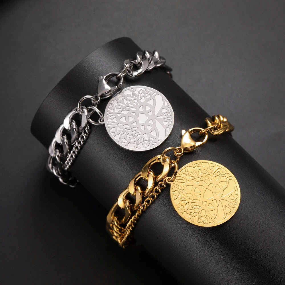 Pulsera Triquetra Nudo de la Trinidad plata