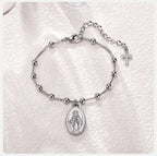 Pulsera Virgen María Pulsera Cristiana de plata