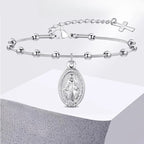 Pulsera Virgen María Pulsera Cristiana de plata