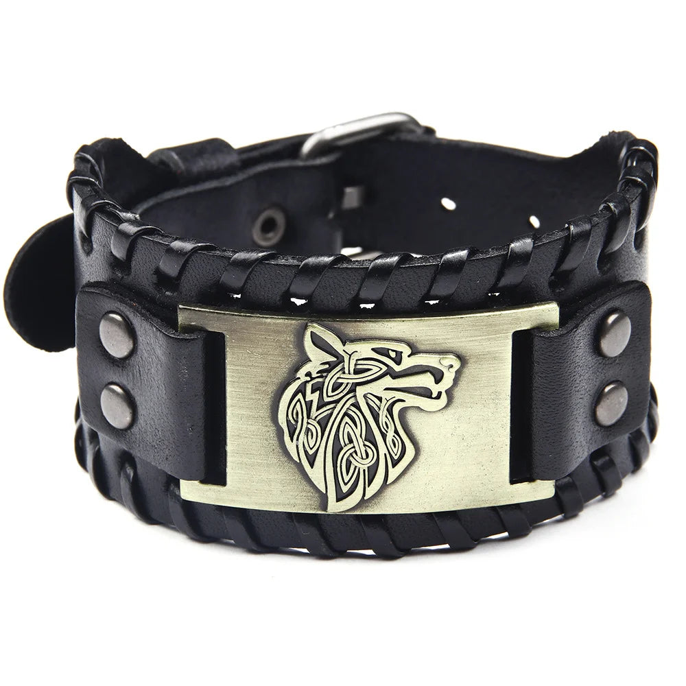 Pulsera Vikingo Lobo Fenrir oro