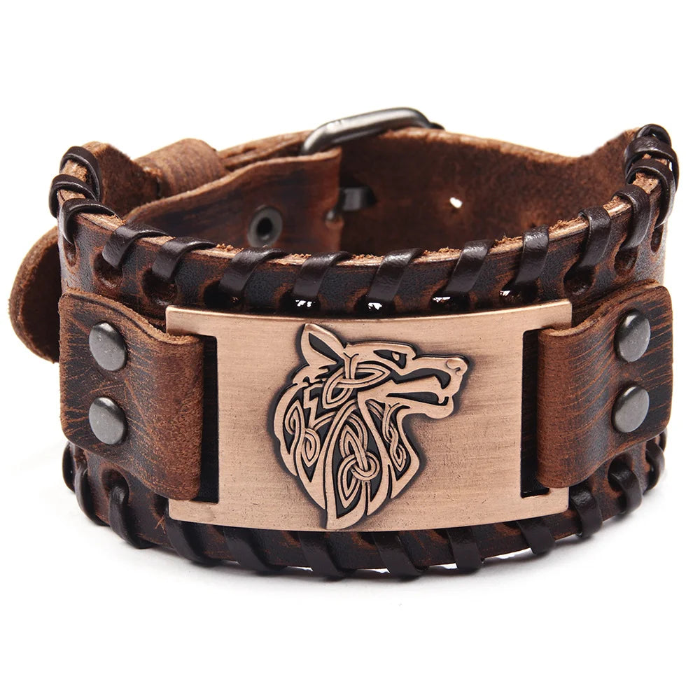 Pulsera Vikingo Lobo Fenrir oro rosa