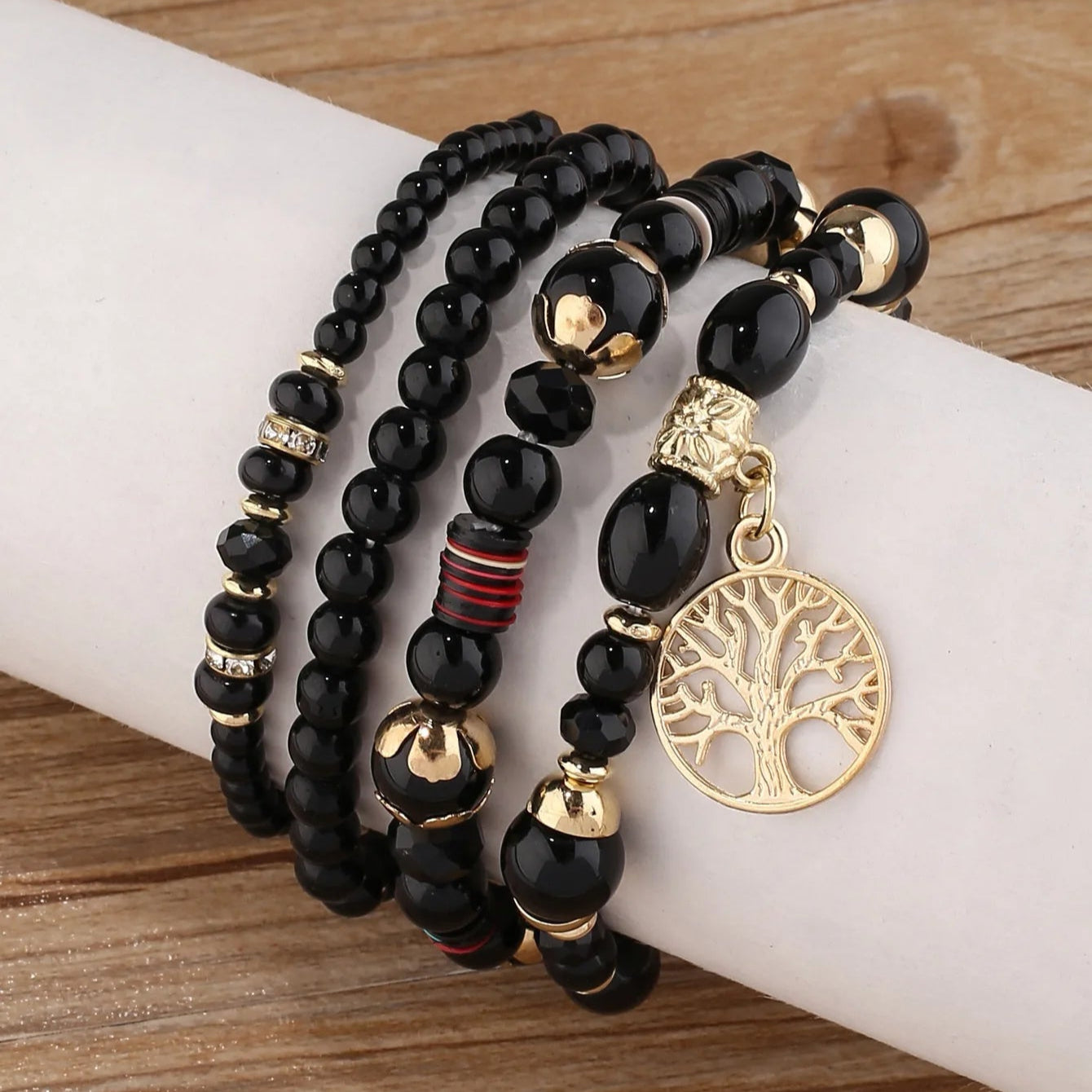 Pulseras con Árbol de la Vida negro